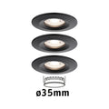 LED innbyggingsspot Nova Mini 3-pack matt svart 4W Paulmann forfra
