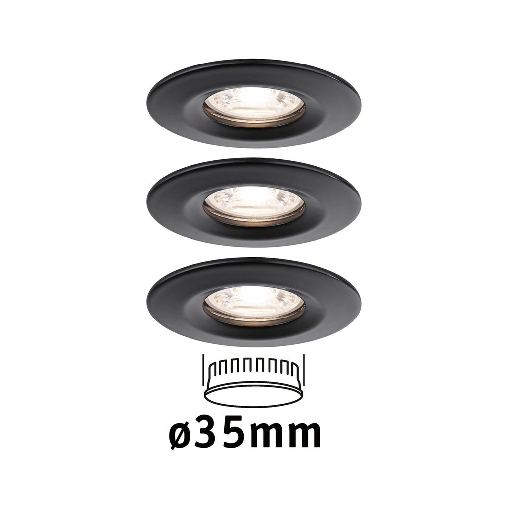 LED innbyggingsspot Nova Mini 3-pack matt svart 4W Paulmann bakside