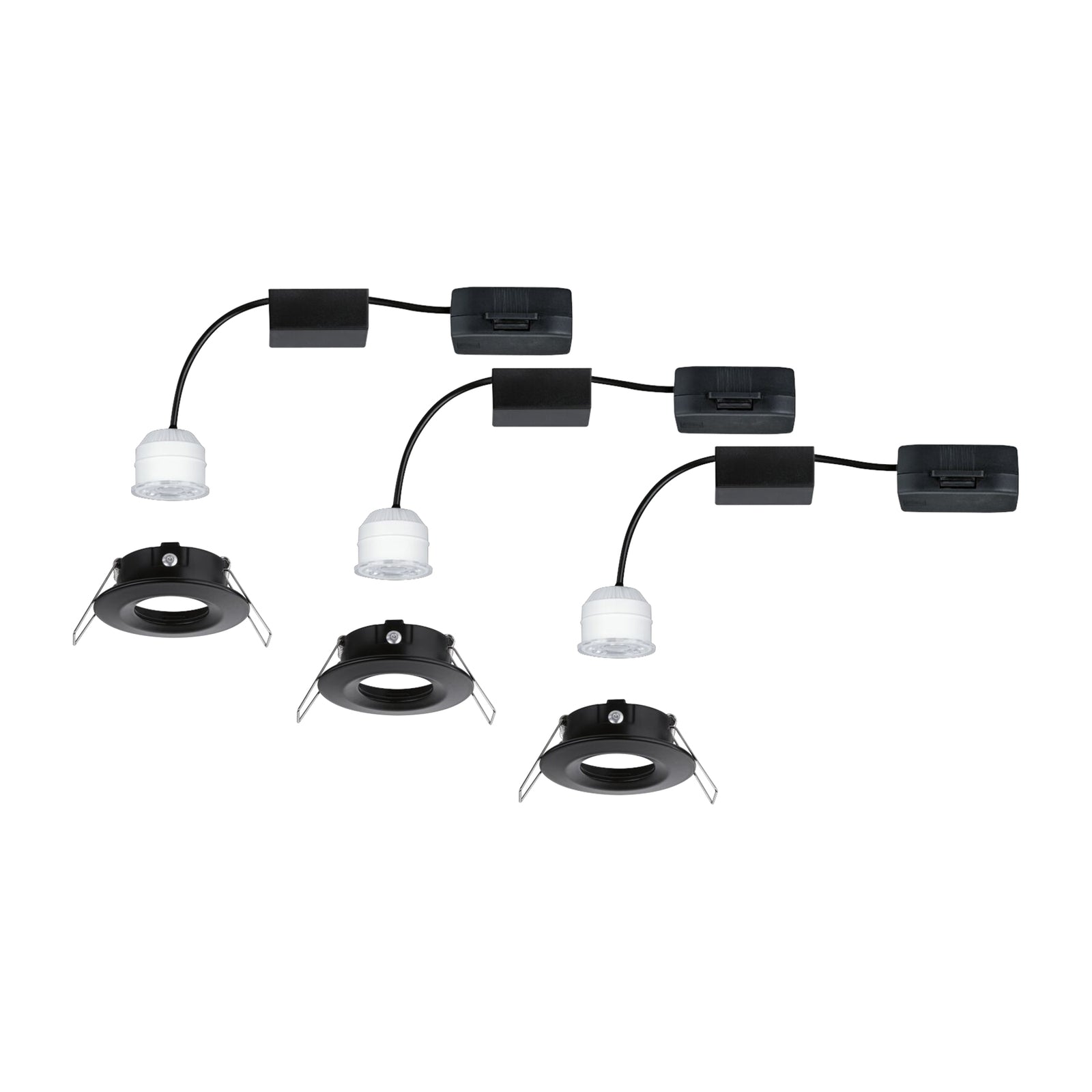 LED innbyggingsspot Nova Mini 3-pack matt svart 4W Paulmann installasjon