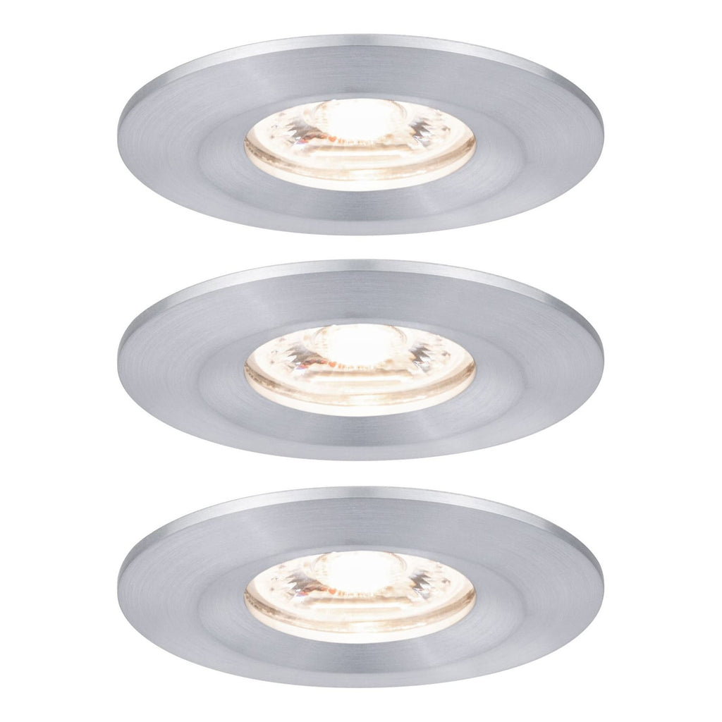 LED innbyggingsspot Nova mini 3-sett aluminium Paulmann forfra