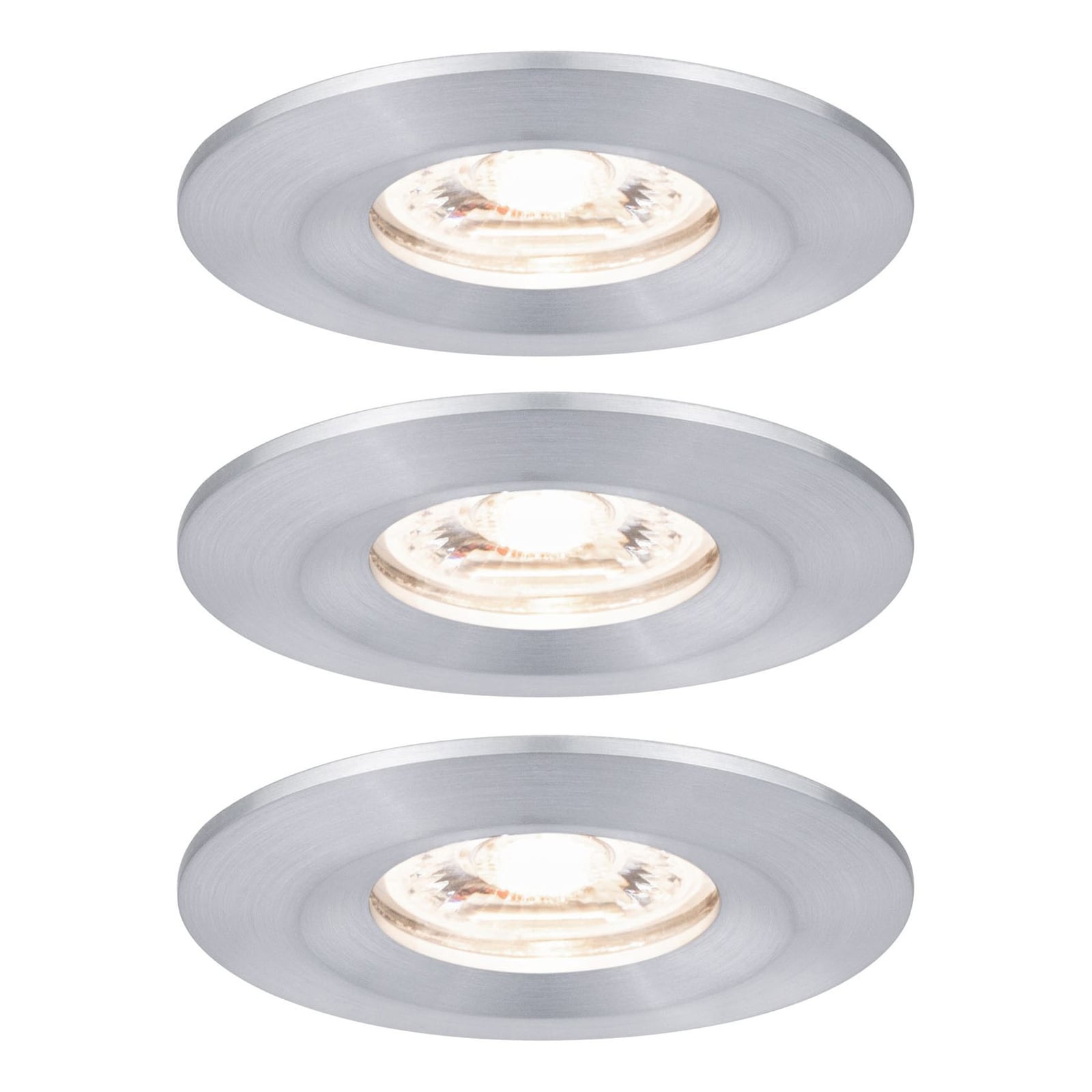 LED innbyggingsspot Nova mini 3-sett aluminium Paulmann forfra