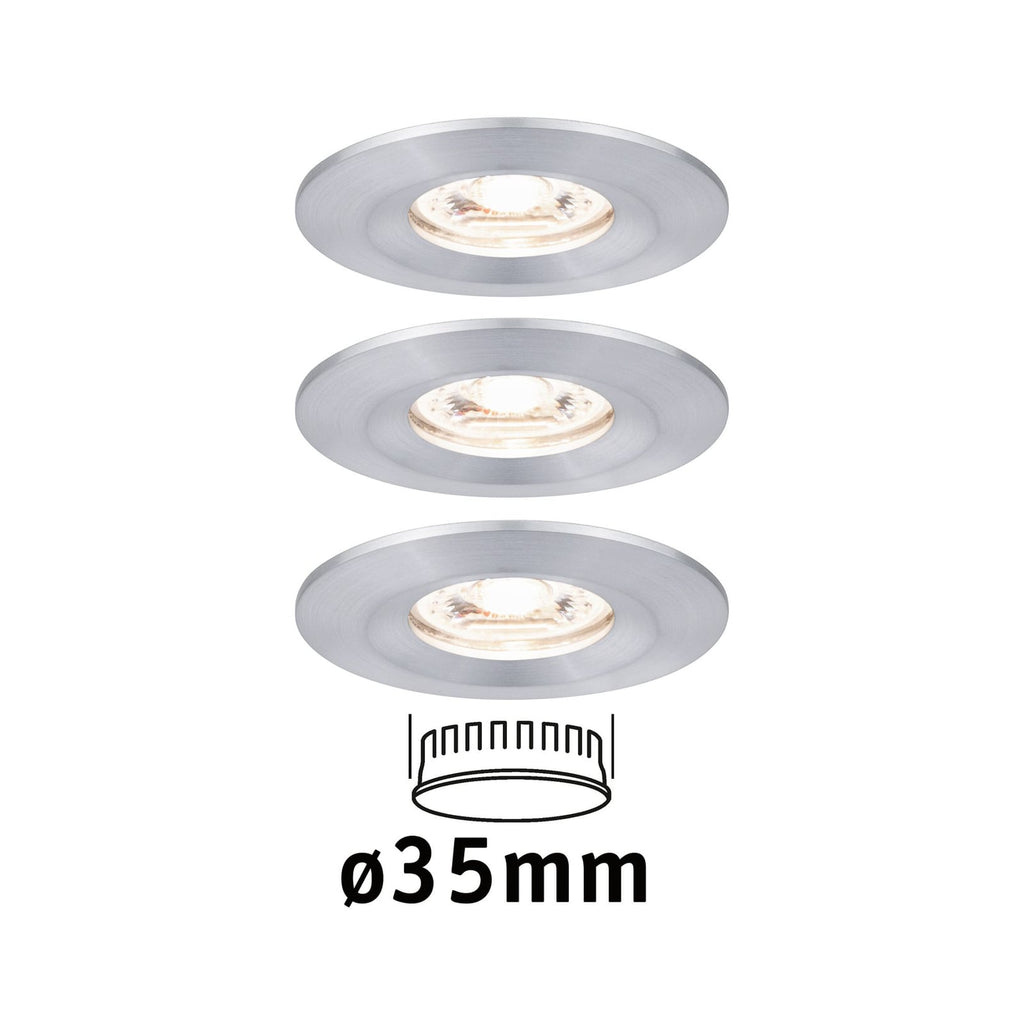 LED innbyggingsspot Nova mini 3-sett aluminium Paulmann detalj