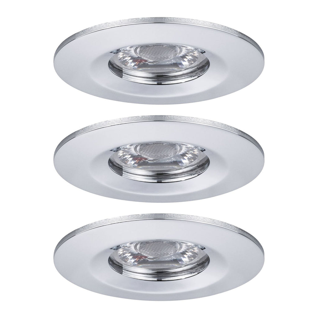 LED innbyggingsspot Nova mini 3-sett krom IP44 bakside