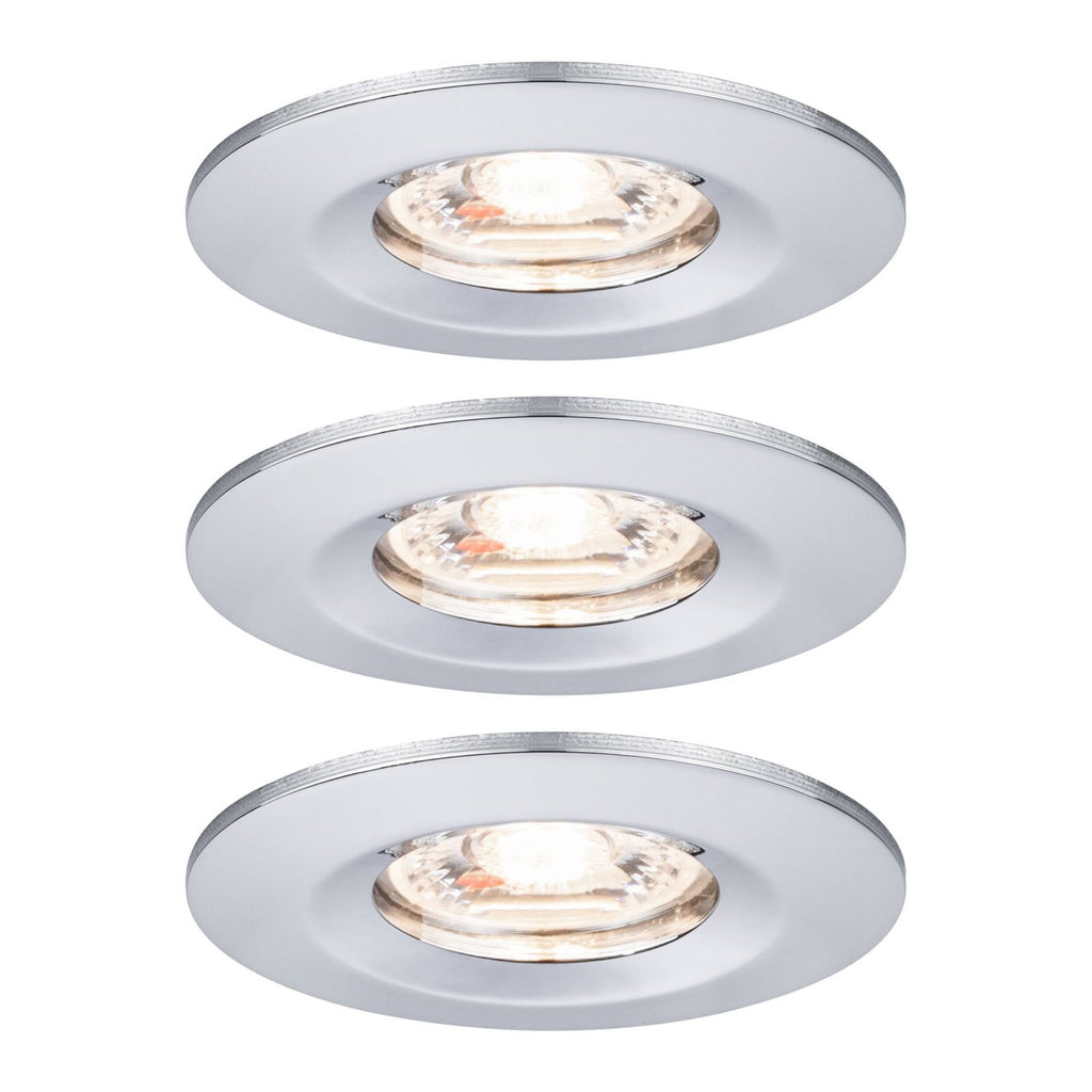 LED innbyggingsspot Nova mini 3-sett krom IP44 forfra