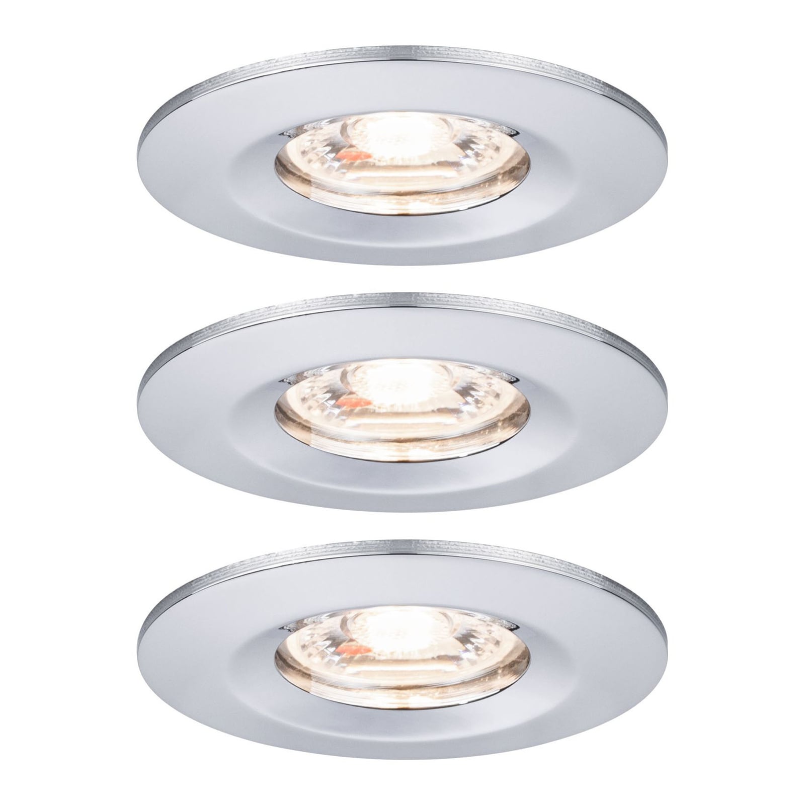 LED innbyggingsspot Nova mini 3-sett krom IP44 forfra