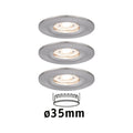 LED innbyggingsspot Nova mini 3-sett Zigbee IP44 børstet stål forfra