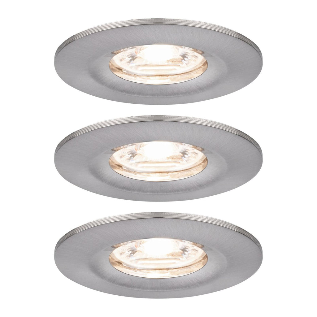 LED innbyggingsspot Nova mini 3-sett Zigbee IP44 børstet stål bakside