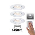 LED innbyggingsspot Nova mini Plus 3-pack dimbar hvit forfra