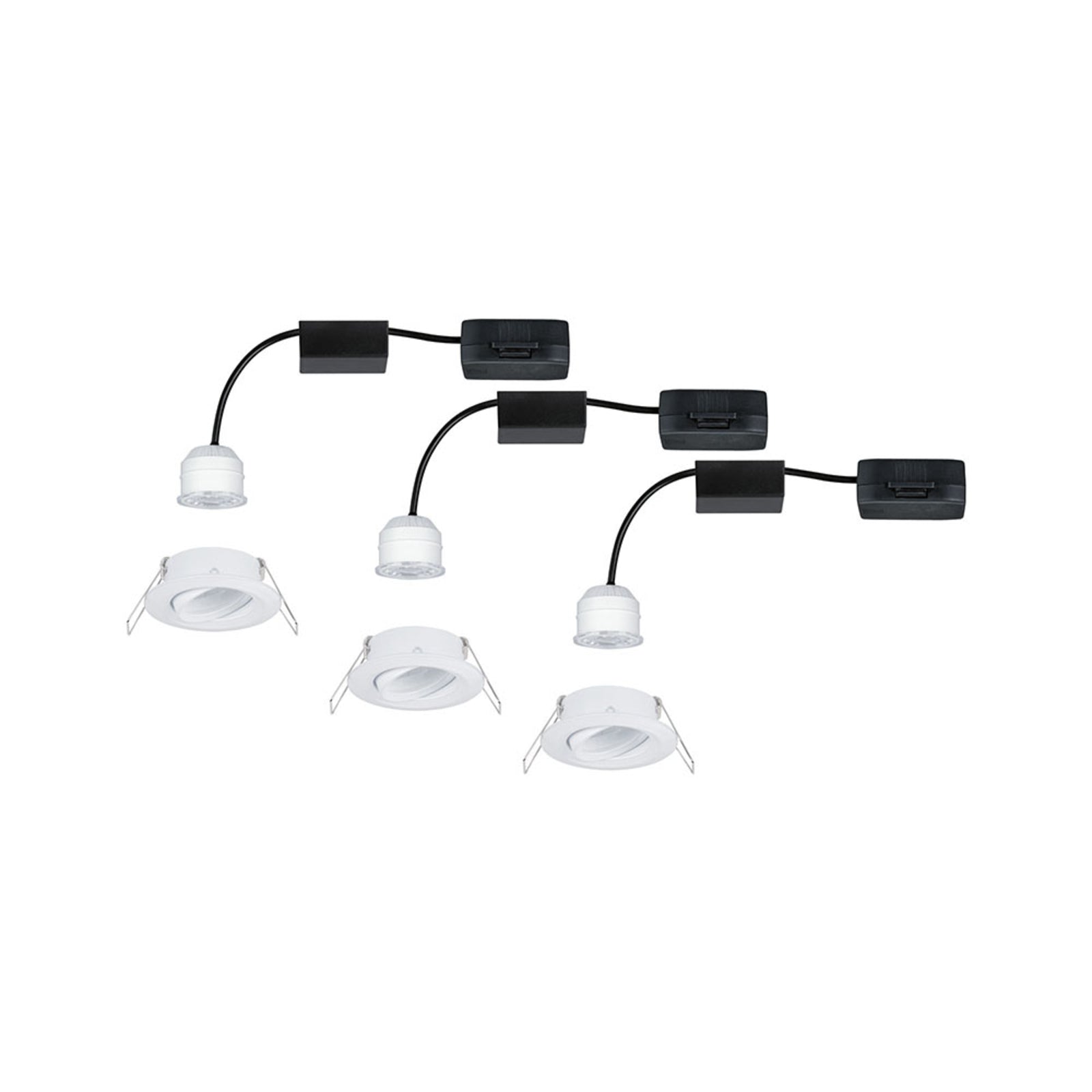 LED innbyggingsspot Nova mini Plus 3-pack dimbar hvit side