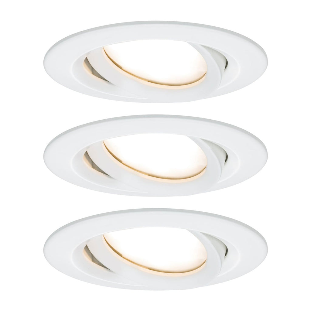 LED innbyggingsspot Nova Plus 3-pack hvit svingbar dimbar IP65 - Paulmann forfra