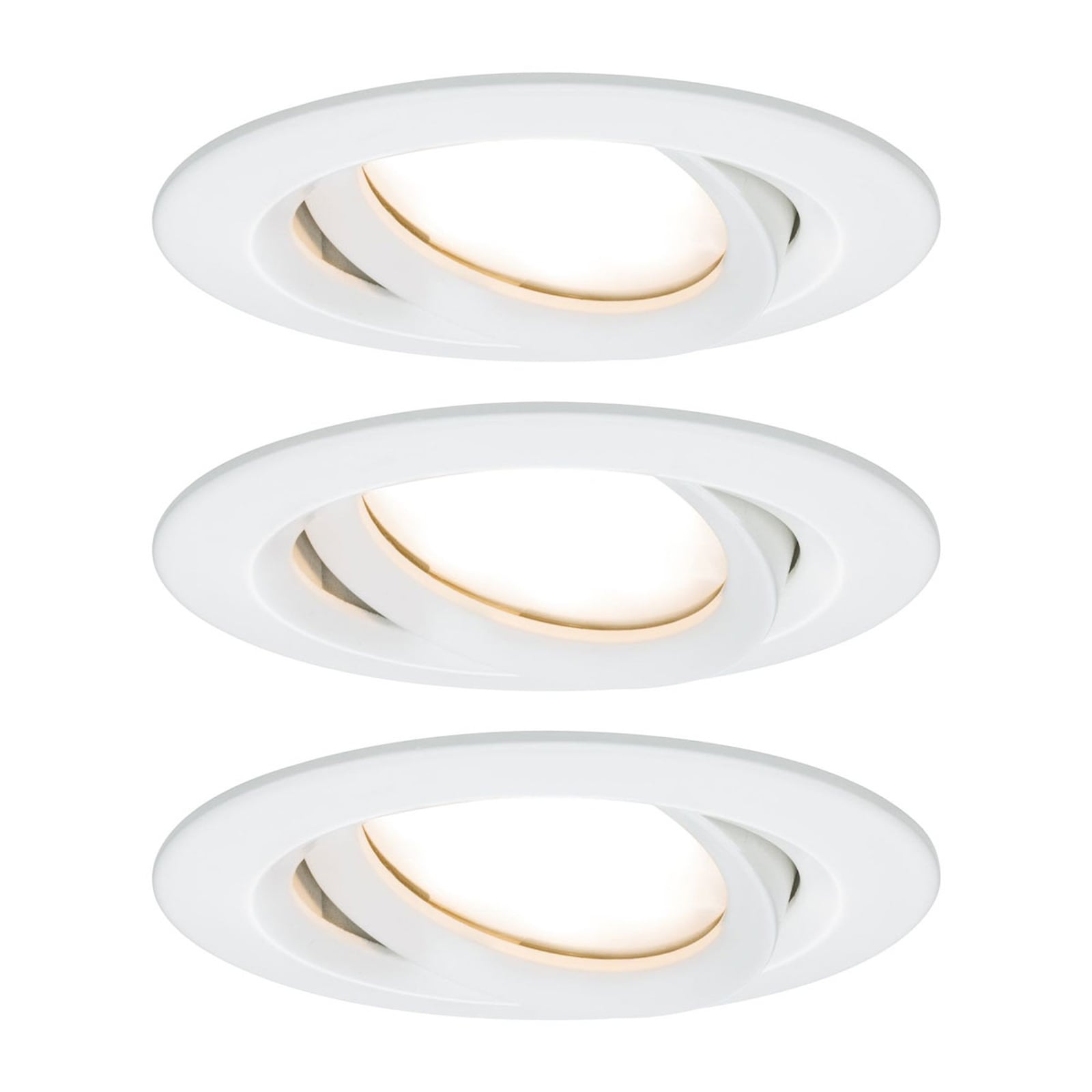 LED innbyggingsspot Nova Plus 3-pack hvit svingbar dimbar IP65 - Paulmann forfra
