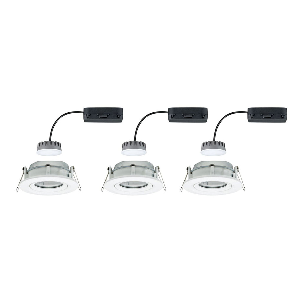 LED innbyggingsspot Nova Plus 3-pack hvit svingbar dimbar IP65 - Paulmann montert i tak