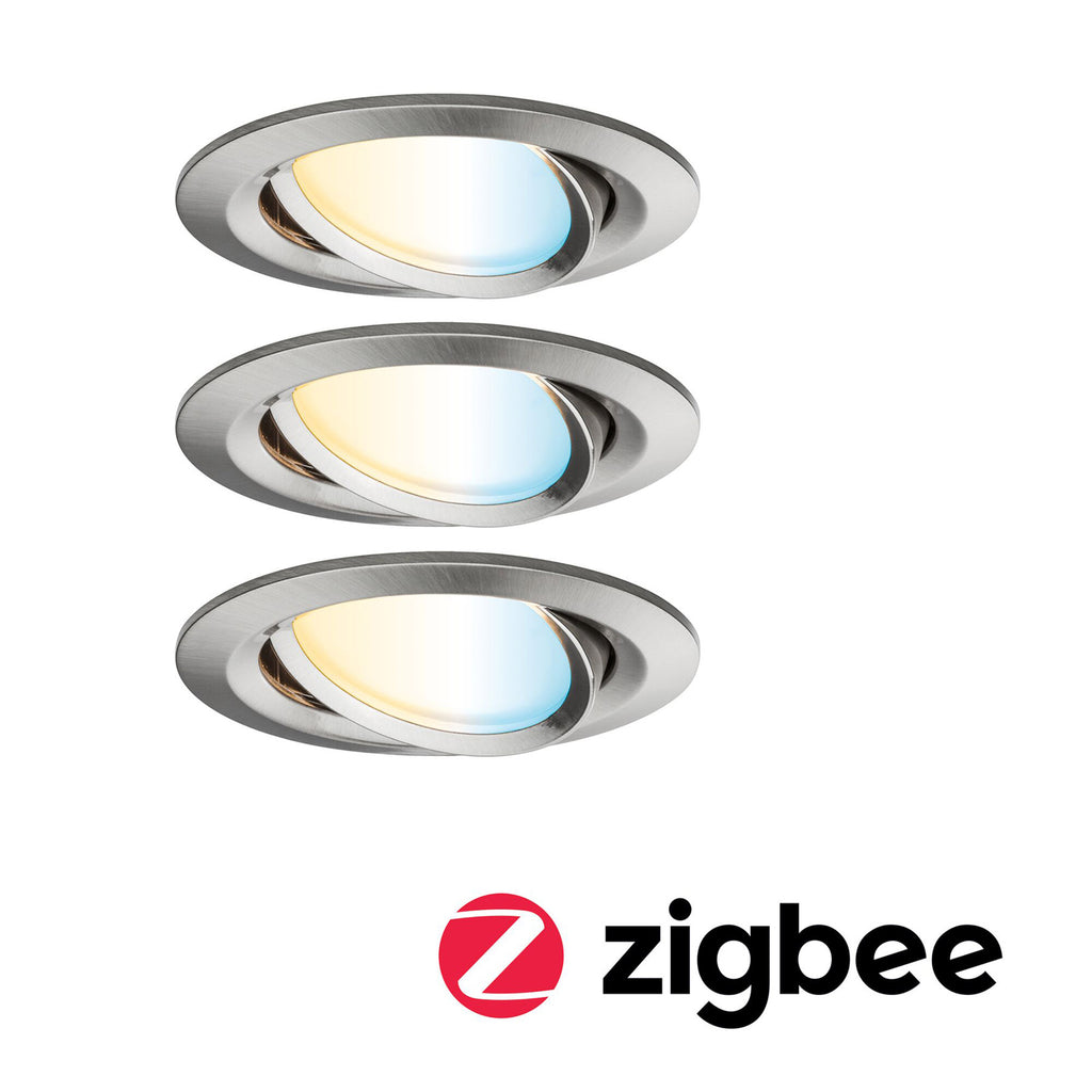 LED innbyggingsspot Nova Plus CCT dimbar 3-pk Zigbee installasjon