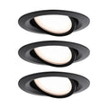 LED innbyggingsspot Nova Plus Coin 3-pack svart forfra