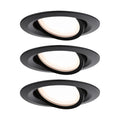 LED innbyggingsspot Nova Plus Coin 3-pack svart dimbar forfra