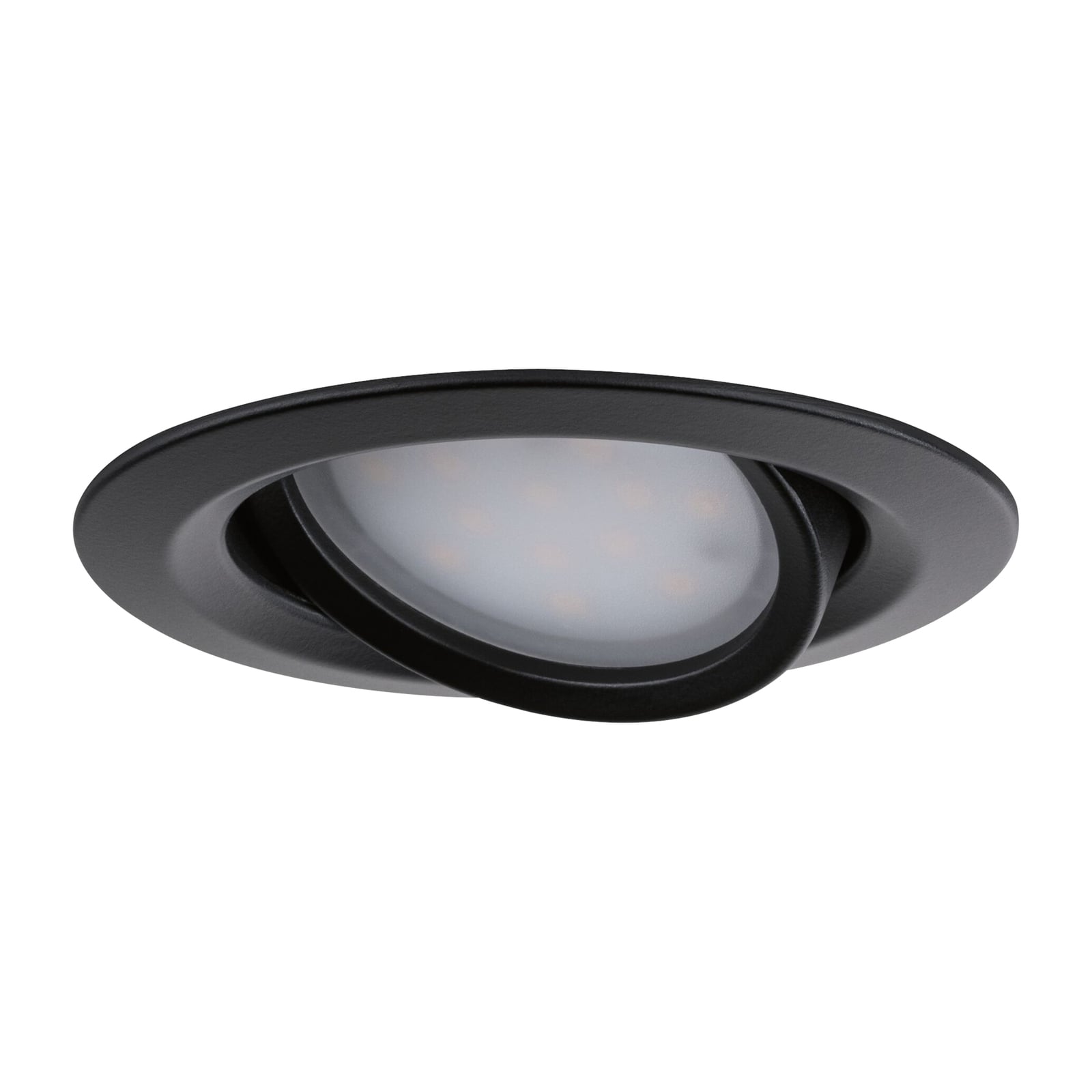 LED innbyggingsspot Nova Plus Coin 3-pack svart dimbar detalj