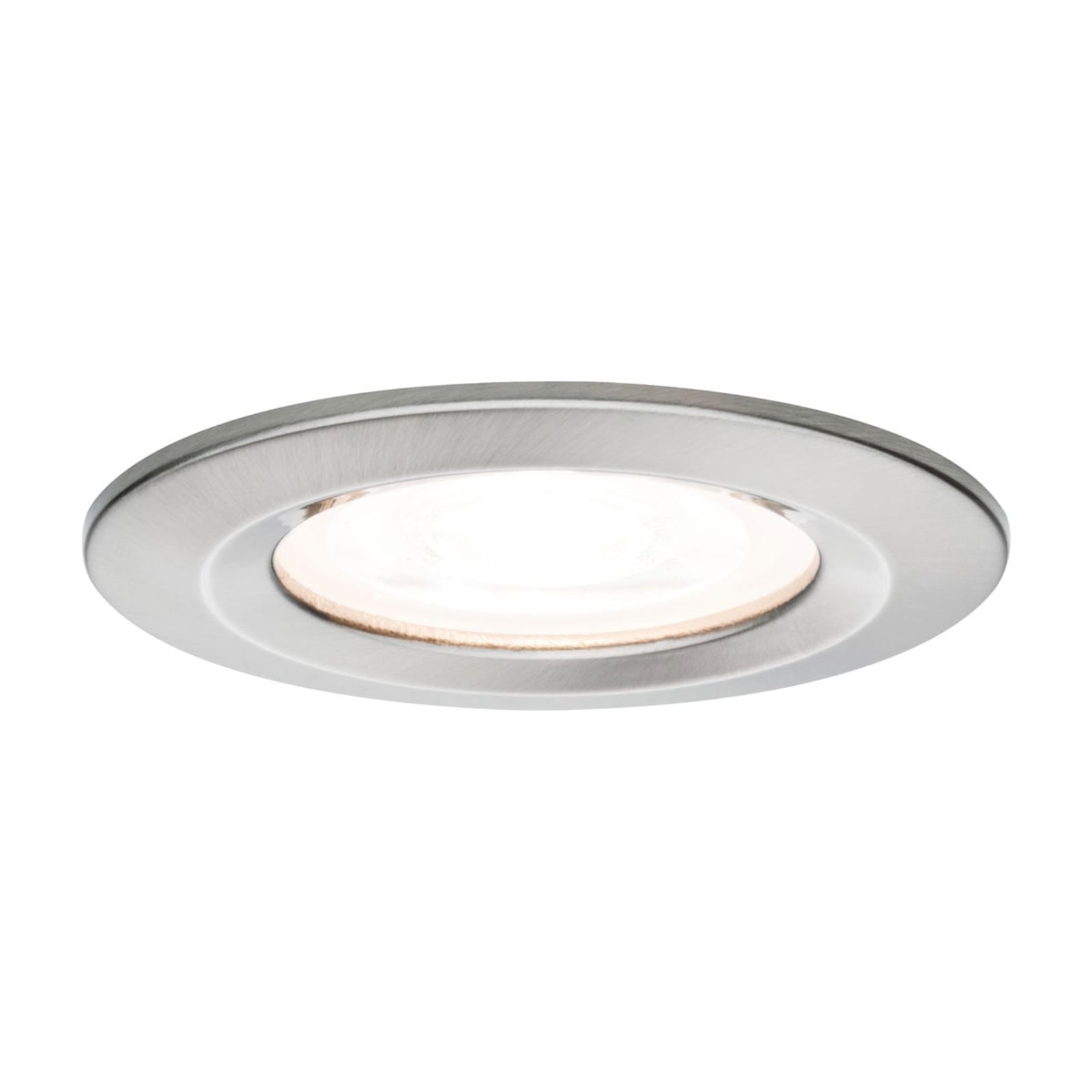 LED innbyggingsspot Nova rund dimbar GU10 IP44 sølv forfra