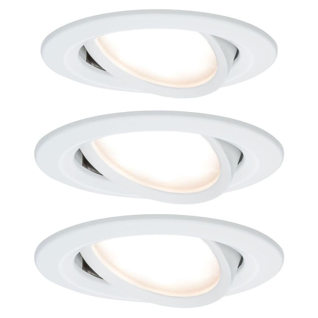 LED innbyggingsspot Nova svingbar aluminium 3-sett forfra