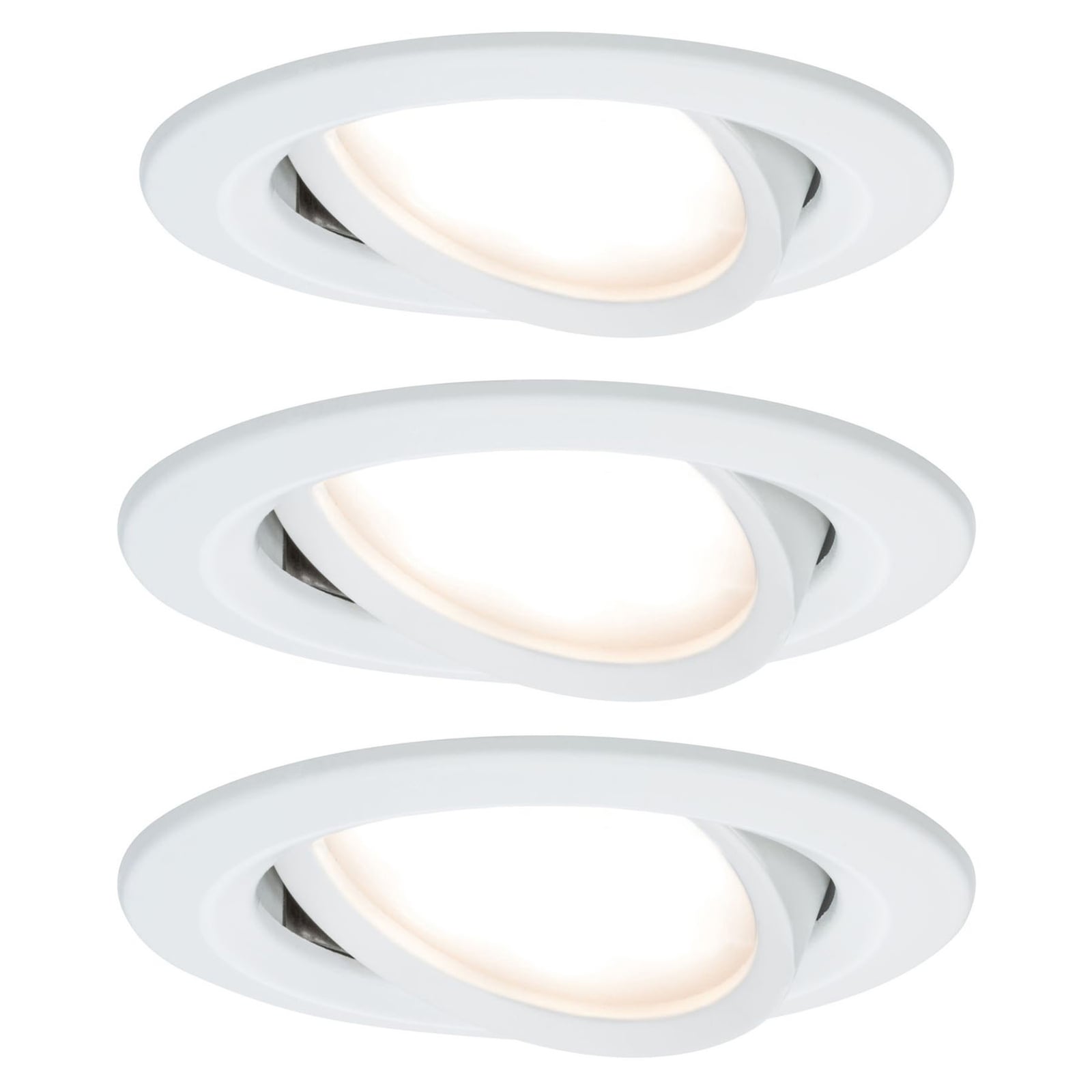 LED innbyggingsspot Nova svingbar aluminium 3-sett forfra