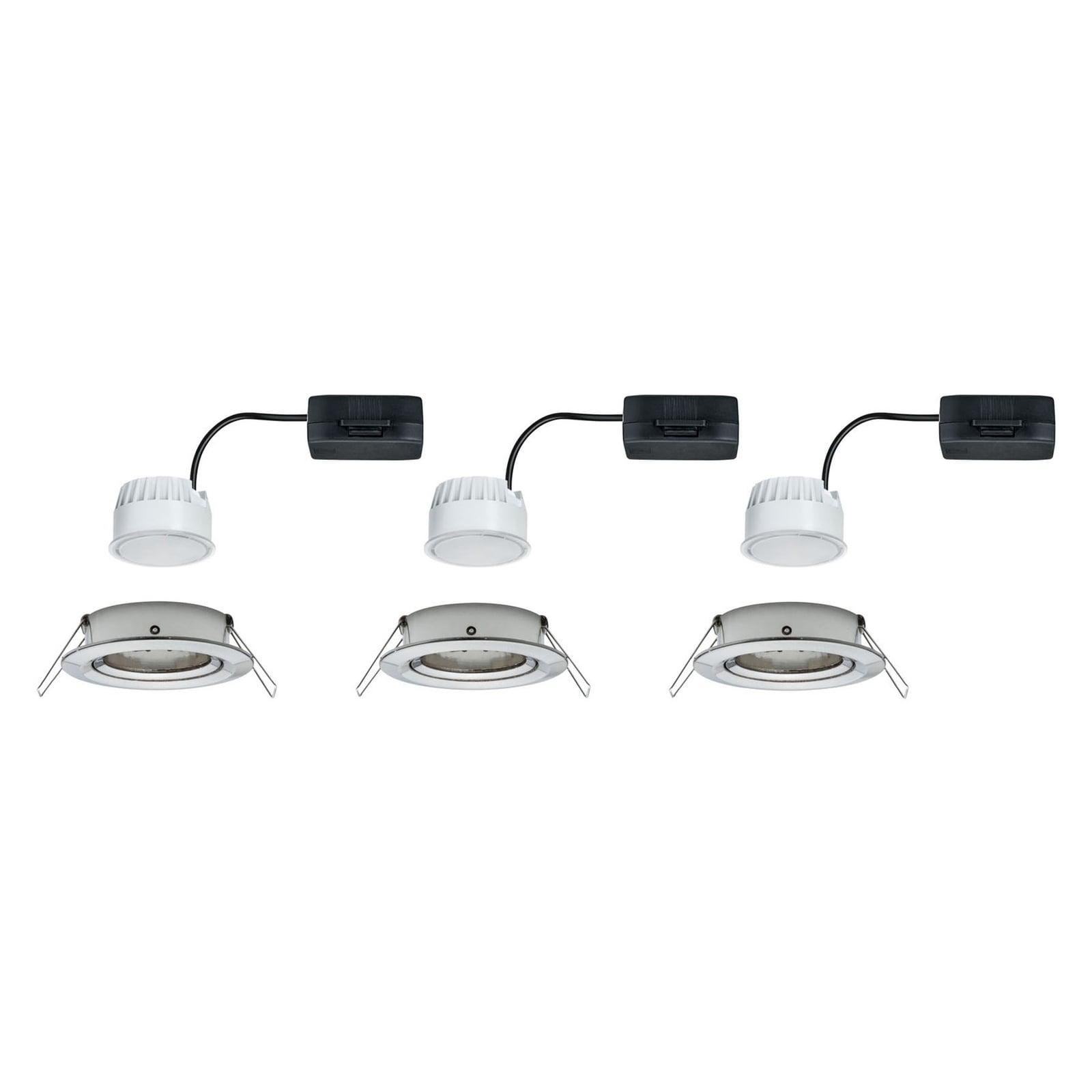 LED innbyggingsspot Nova svingbar børstet stål 3-pk lysretning