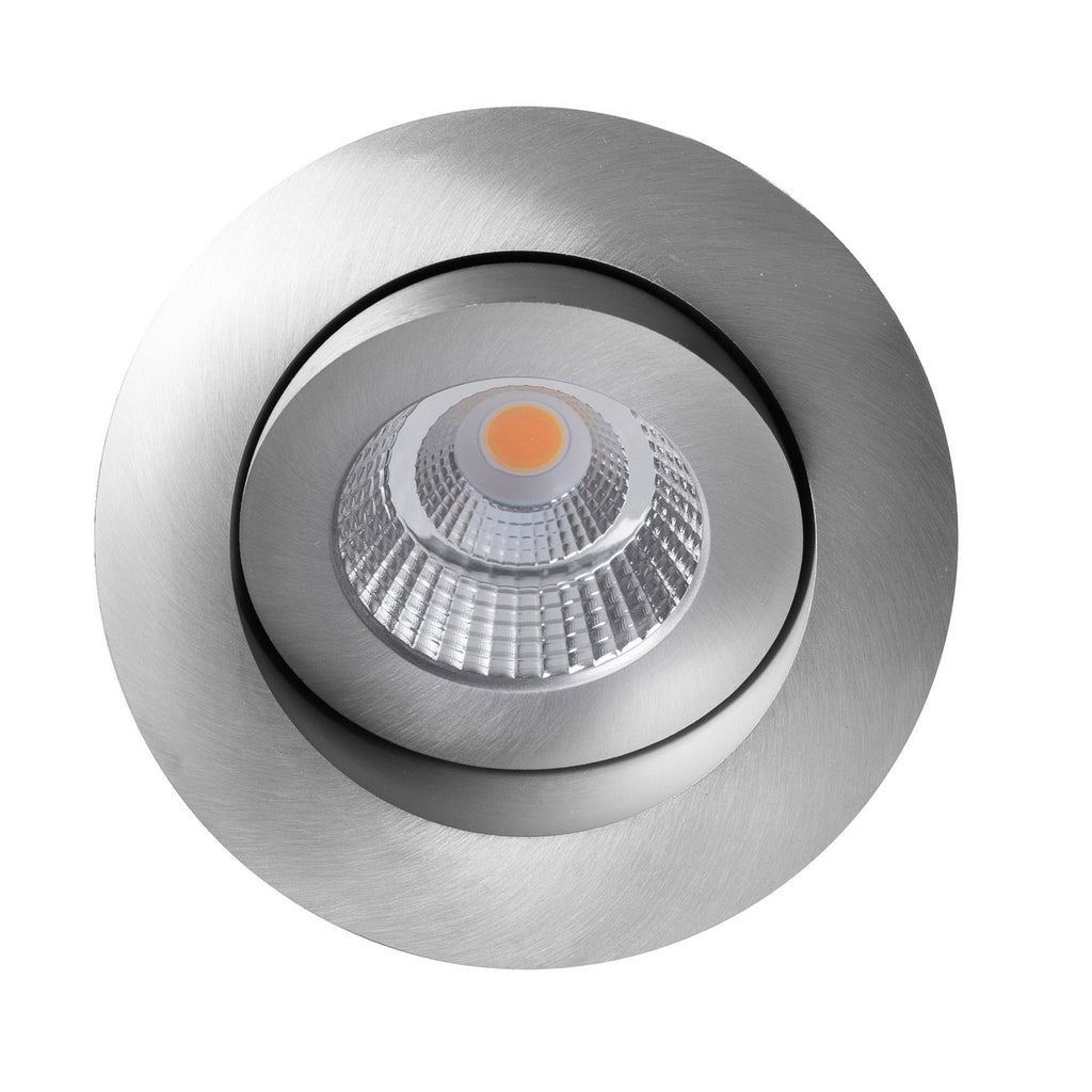 LED innbyggingsspot One 360° dim-to-warm IP44 alu Ø9 cm nærbilde av lyskilde