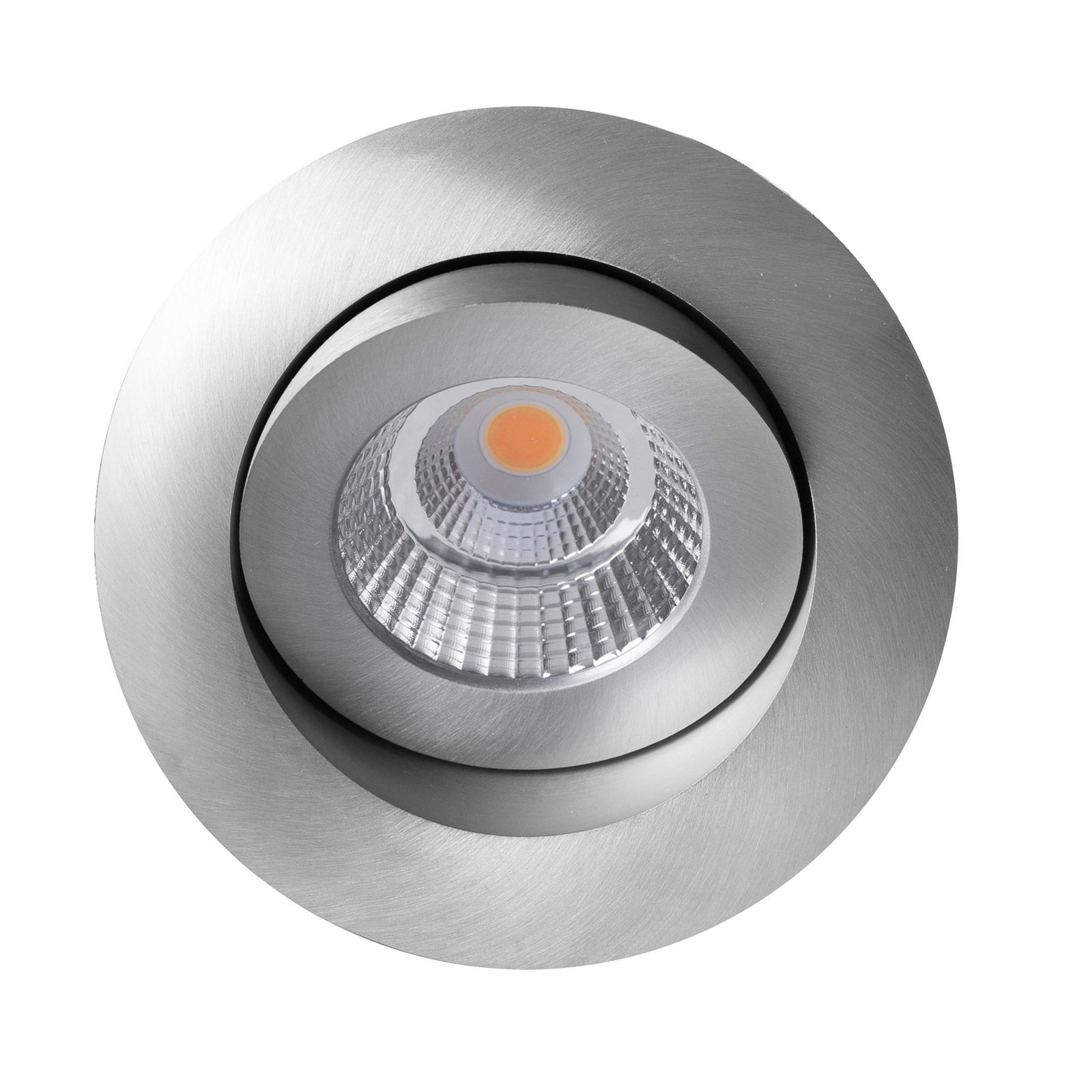 LED innbyggingsspot One 360° dim-to-warm IP44 alu Ø9 cm nærbilde av lyskilde