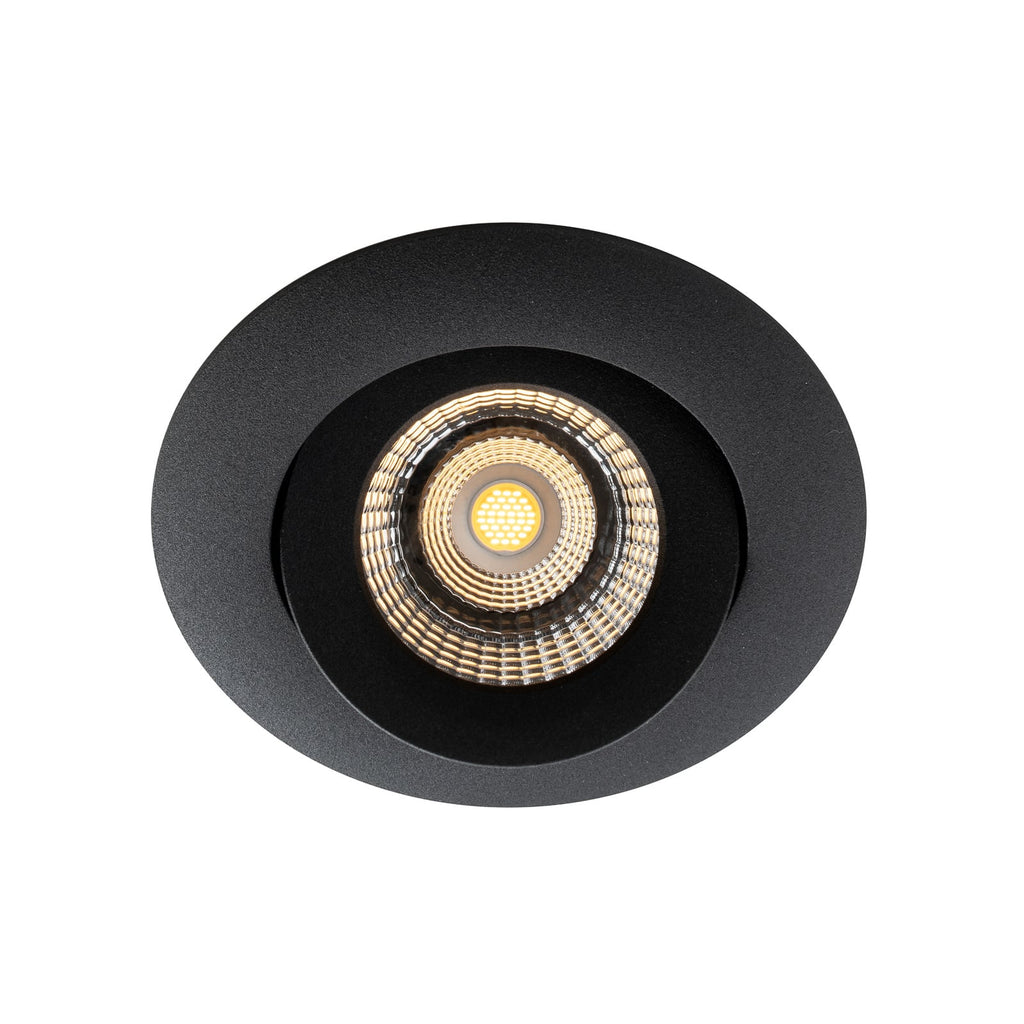 LED innbyggingsspot One 360° dim-to-warm svart IP44 forfra
