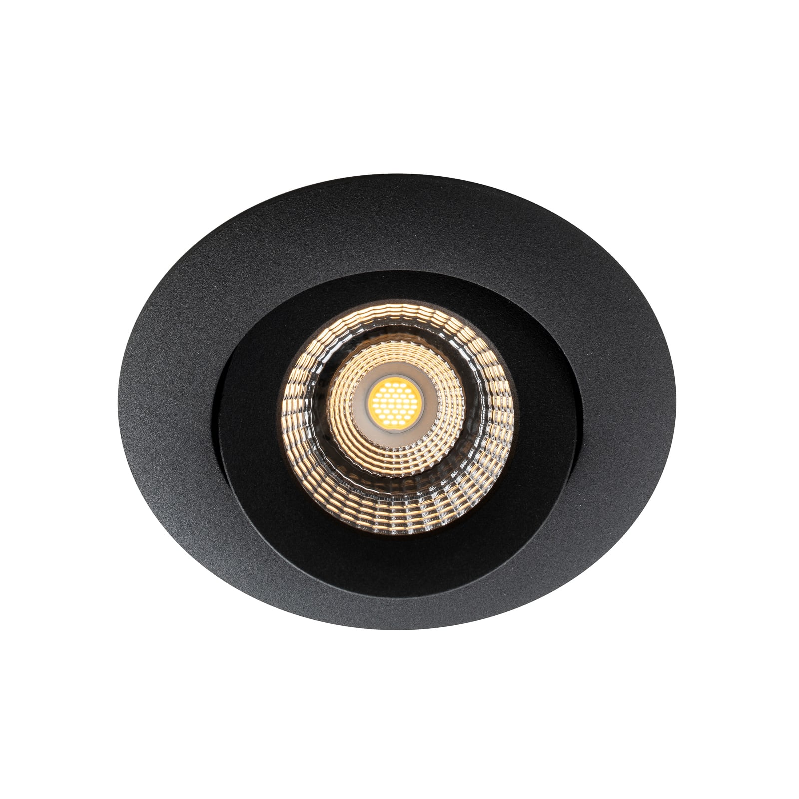LED innbyggingsspot One 360° dim-to-warm svart IP44 forfra