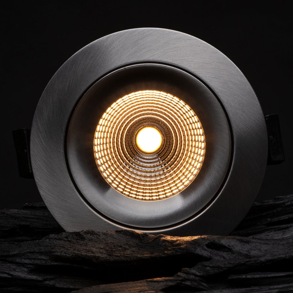 Nærbilde av LED innbyggingsspot One 360° SunLike dimbar aluminium IP44
