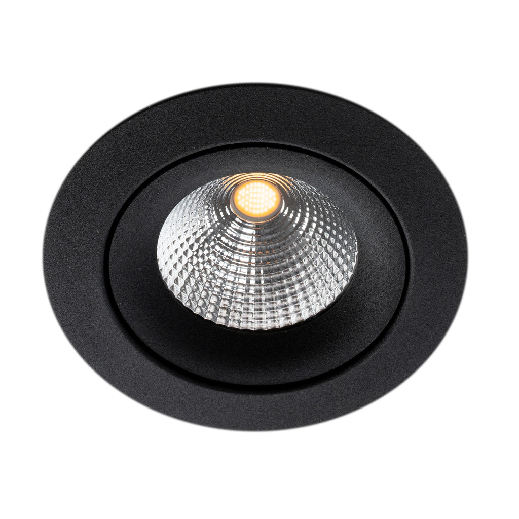 LED innbyggingsspot One 360° SunLike svart 8W IP44 dimbar forfra