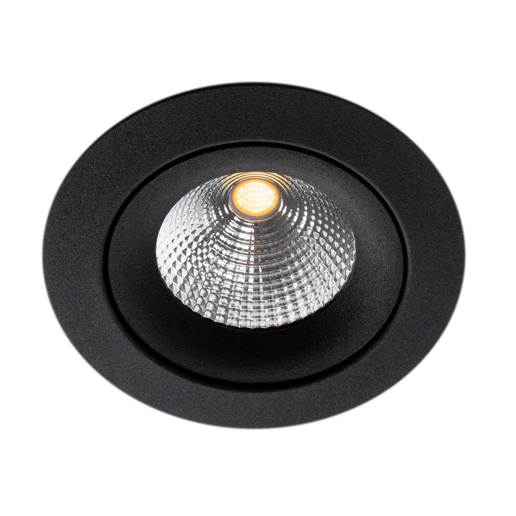 LED innbyggingsspot One 360° SunLike svart 8W IP44 dimbar forfra