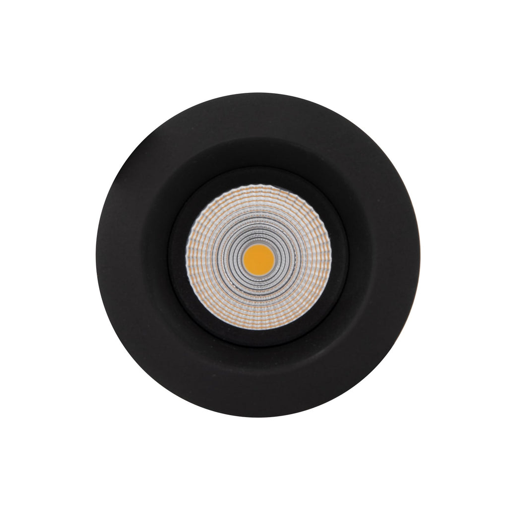 LED innbyggingsspot One Soft dim-to-warm svart IP44 forfra