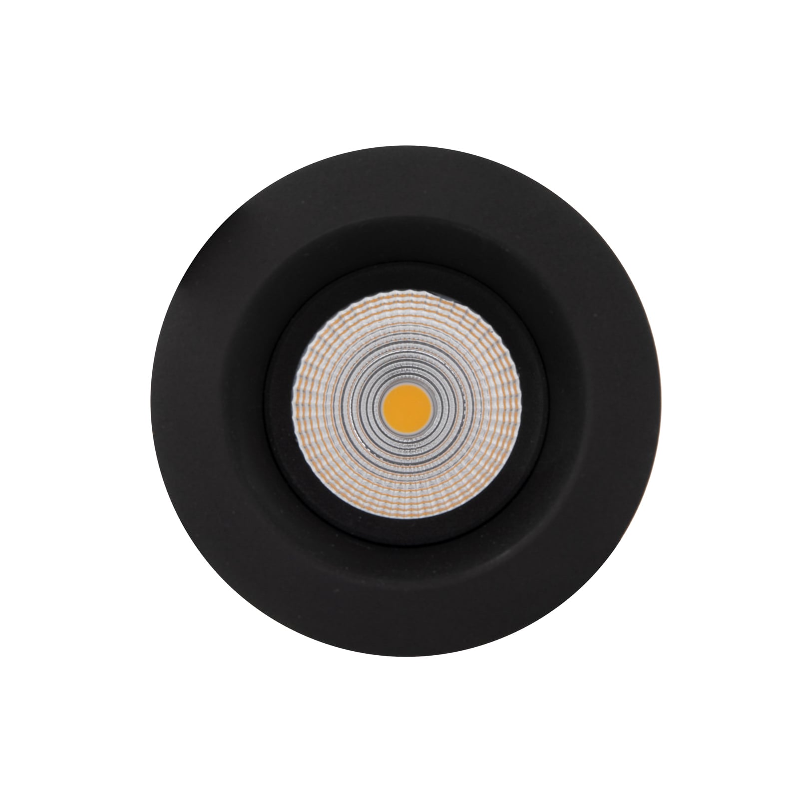 LED innbyggingsspot One Soft dim-to-warm svart IP44 forfra