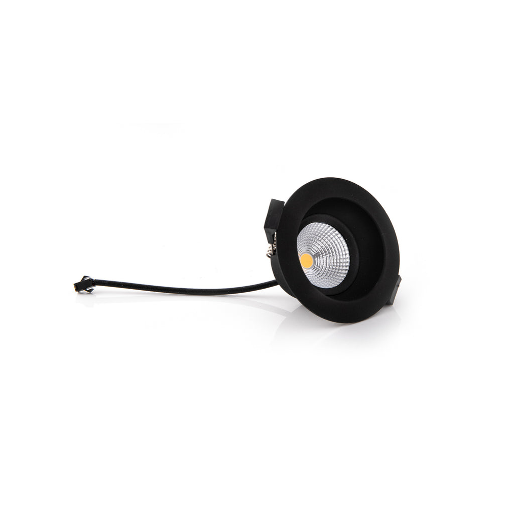 LED innbyggingsspot One Soft dim-to-warm svart IP44 detalj av ramme