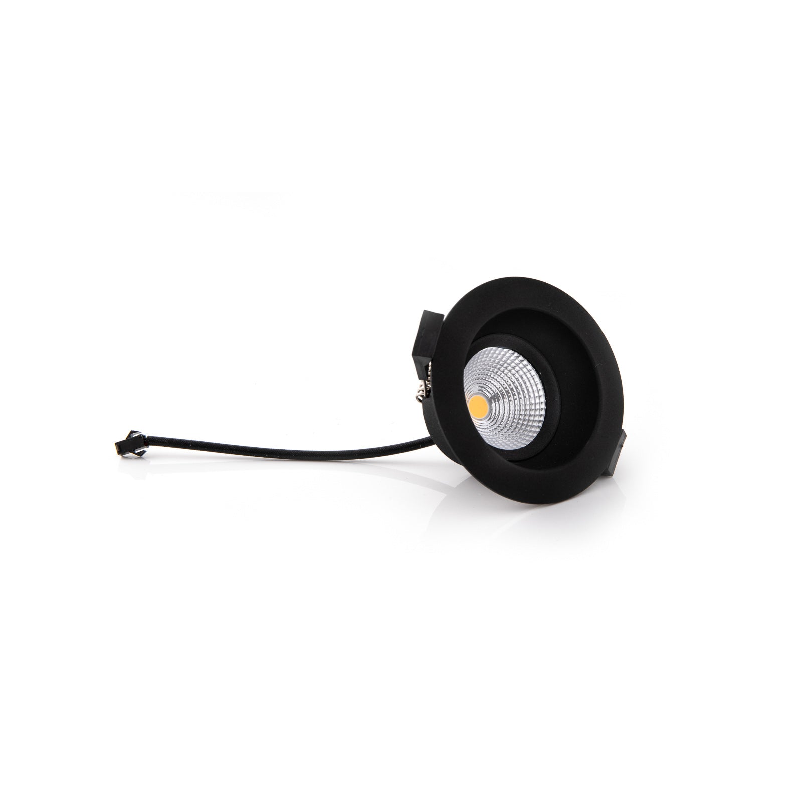 LED innbyggingsspot One Soft dim-to-warm svart IP44 detalj av ramme