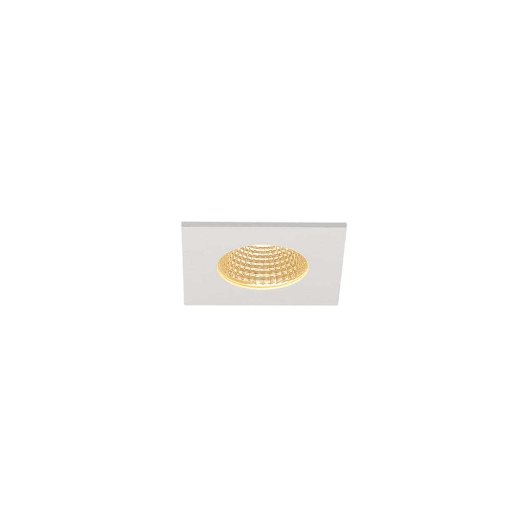 LED innbyggingsspot Patta-I kvadratisk hvit IP65 8x8 cm forfra
