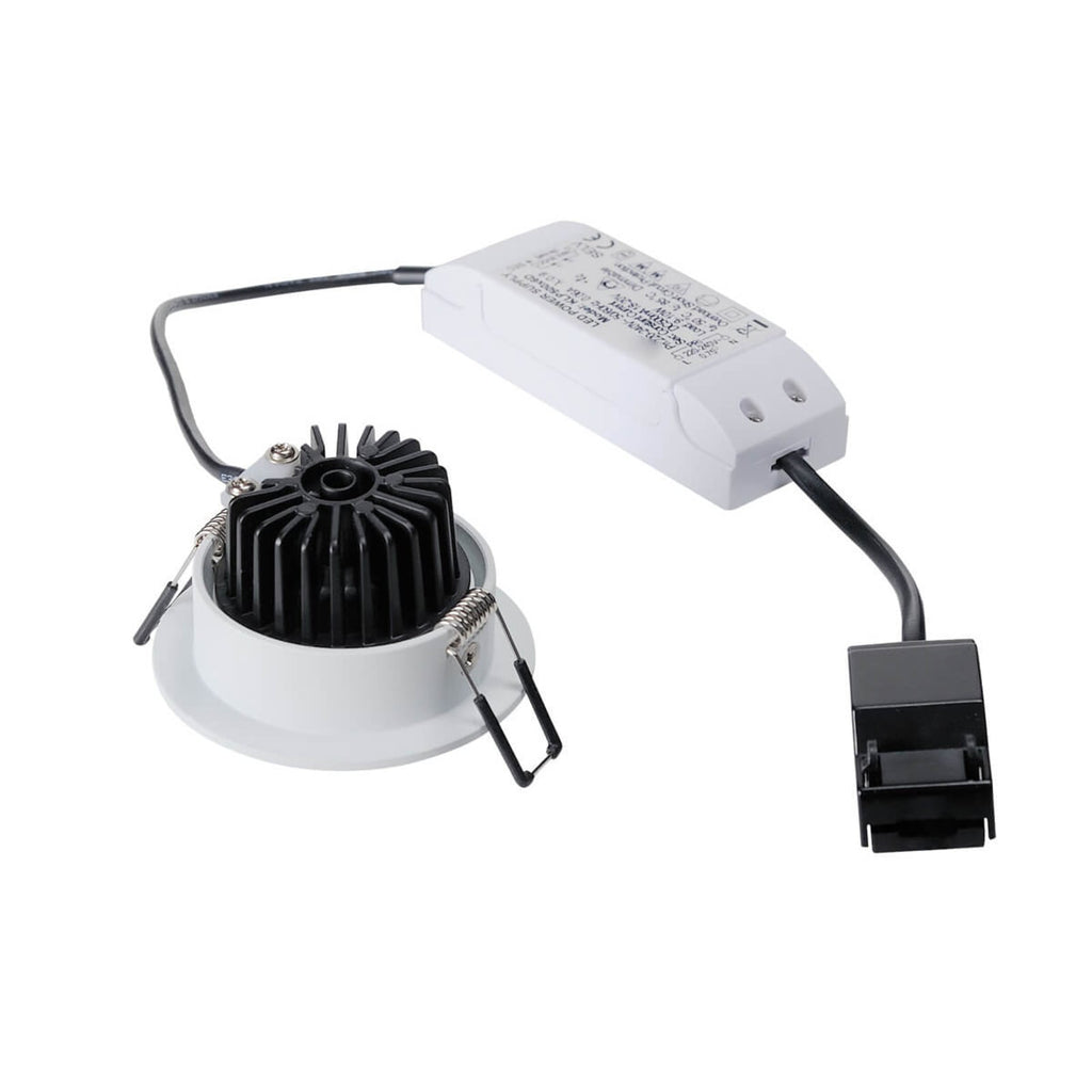 LED innbyggingsspot Patta-I rund dimbar hvit matt IP65 bakside