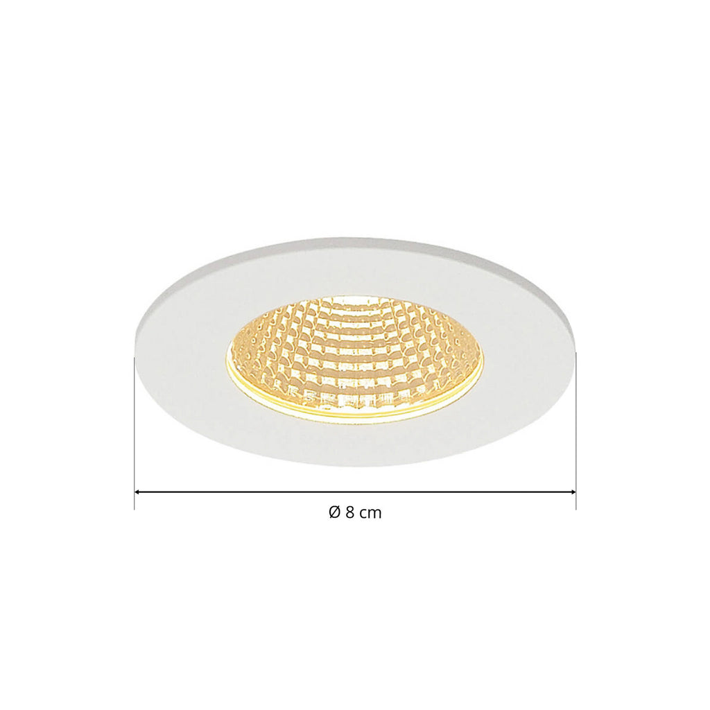 LED innbyggingsspot Patta-I rund dimbar hvit matt IP65 montert i tak
