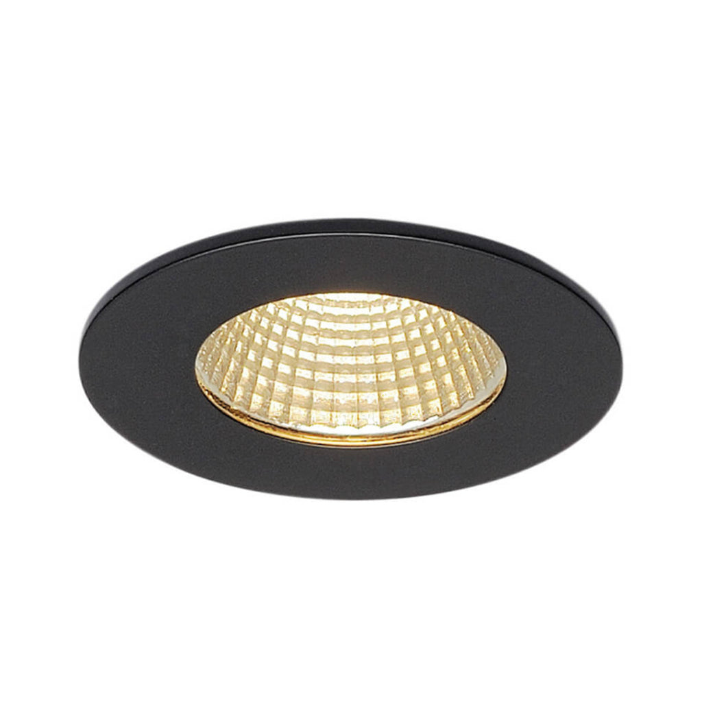 LED innbyggingsspot Patta-I rund svart matt dimbar IP65 forfra