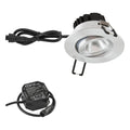 LED innbyggingsspot PC65 rund dimbar aluminium IP65 6W - EVN forfra