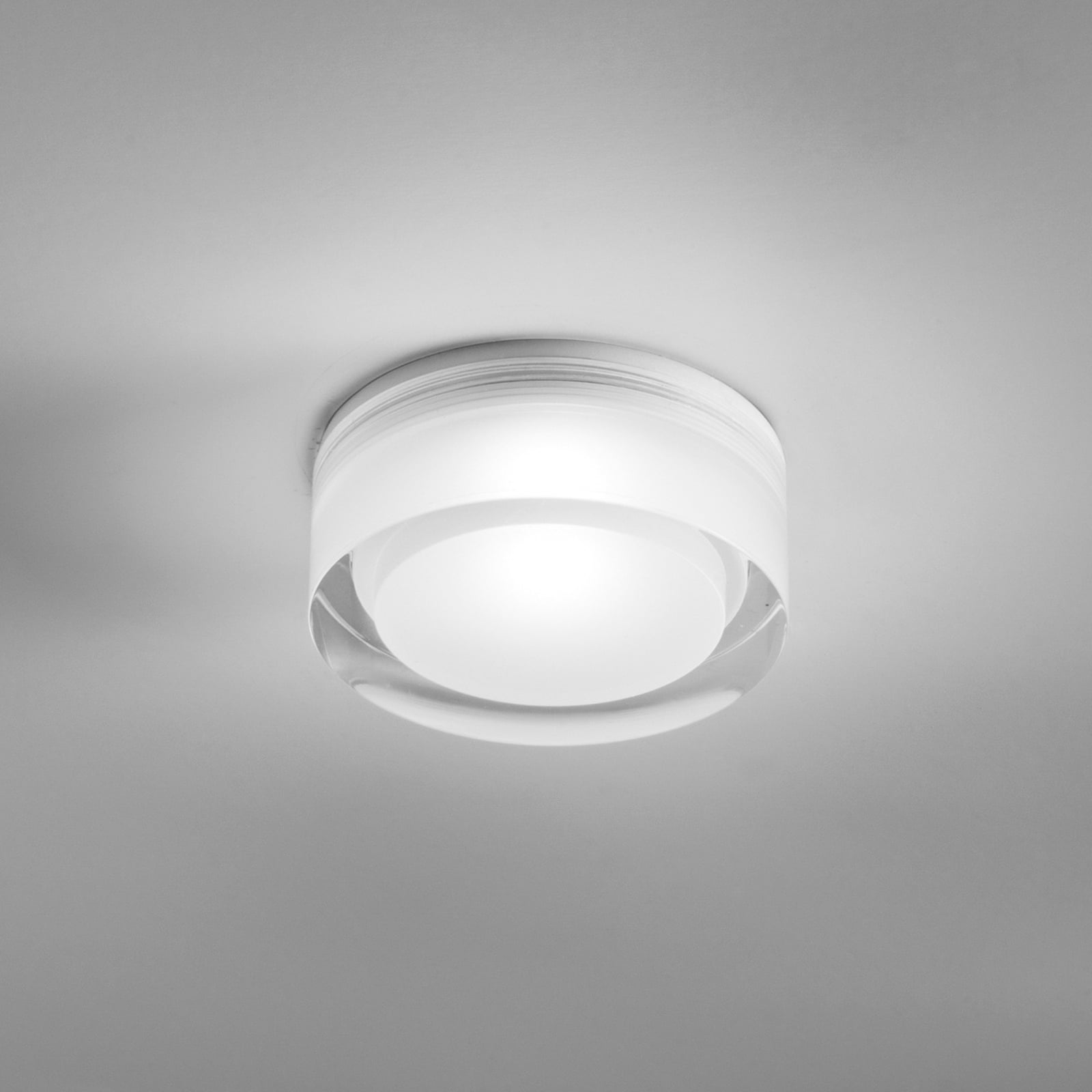 LED innbyggingsspot Phoenix dimbar hvit akryl Ø9 cm Egger Licht montert