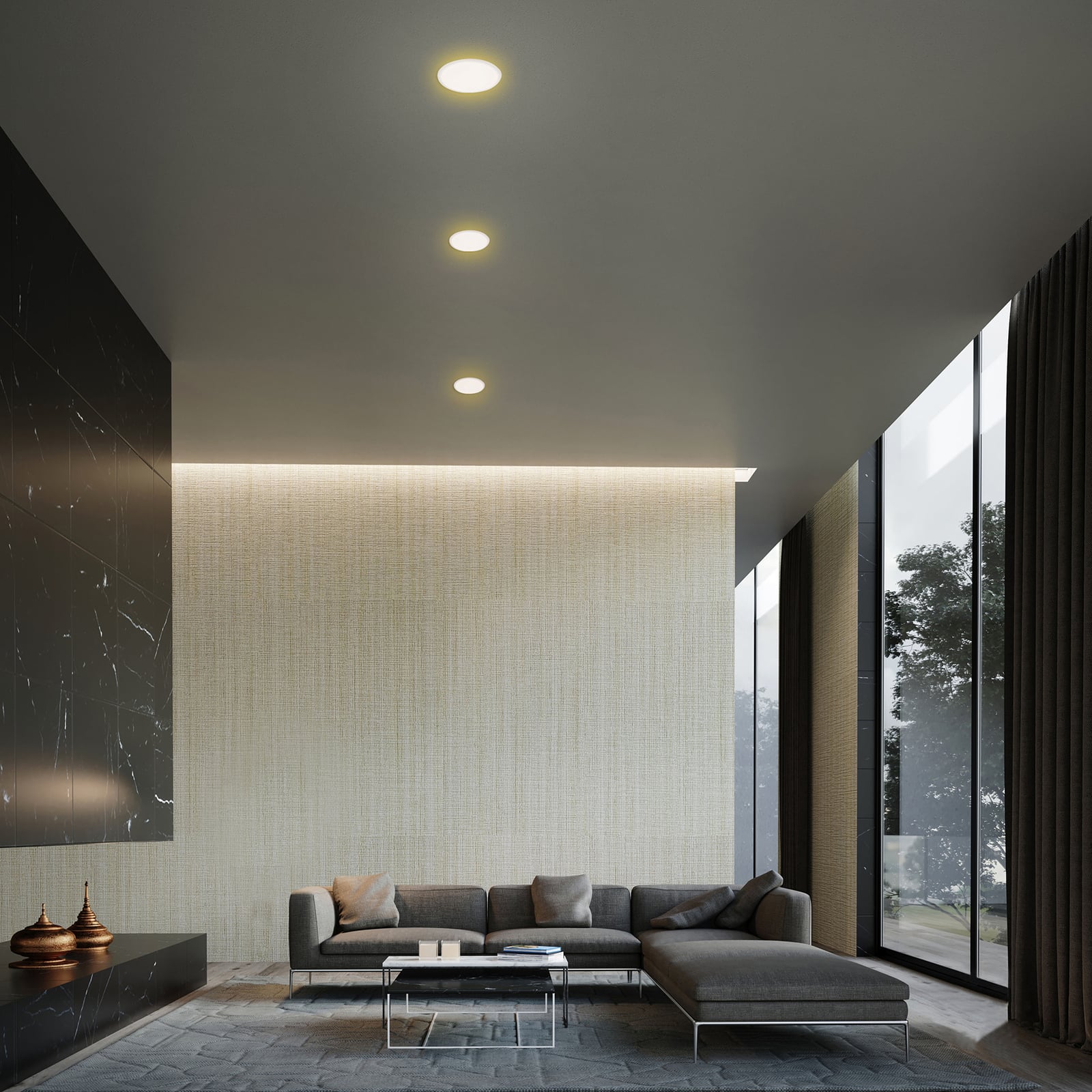 LED innbyggingsspot Plat hvit Ø10 cm 6W 3000K IP44 fra Briloner bakside