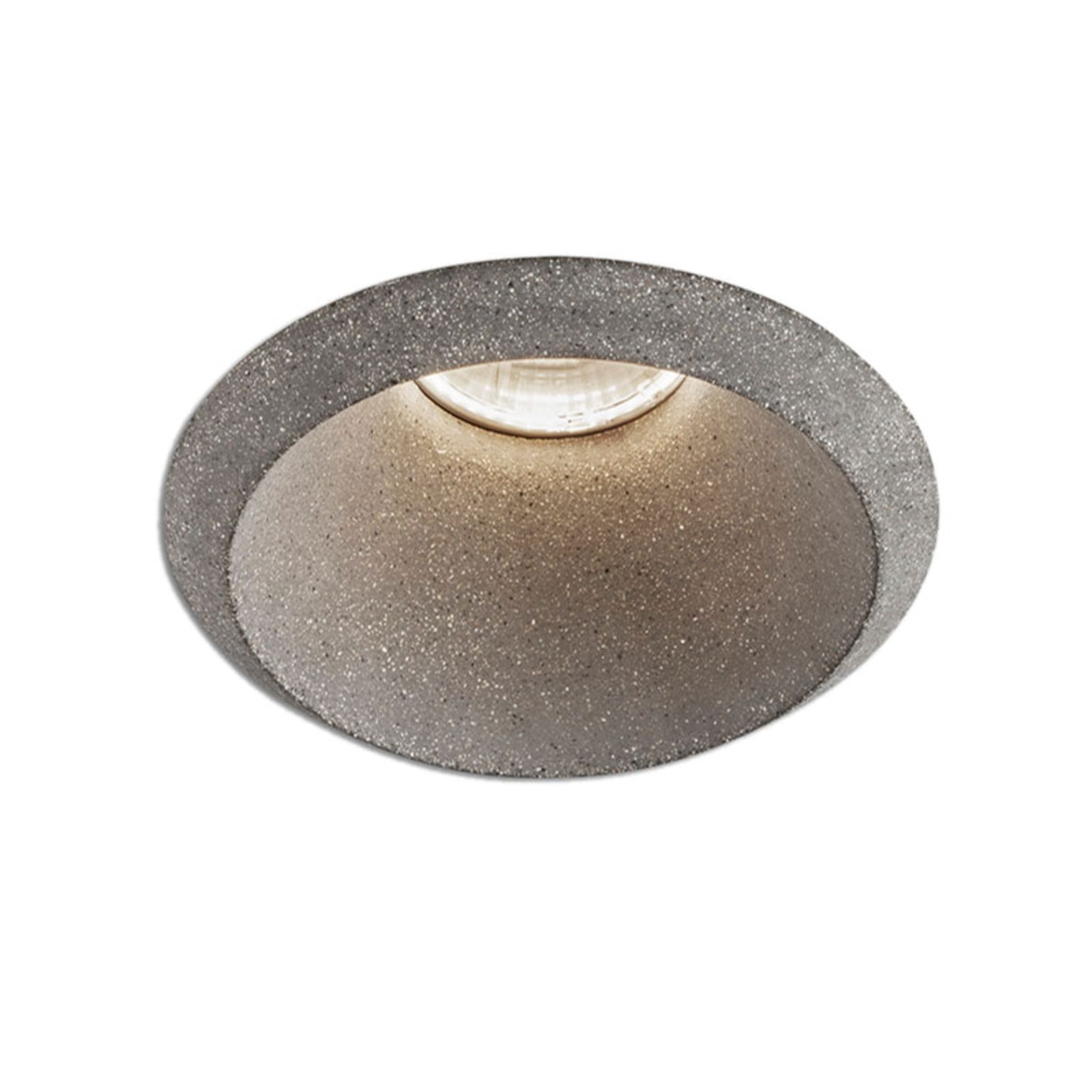 LED innbyggingsspot Play Raw betong grå dimbar IP54 Ø11 cm forfra