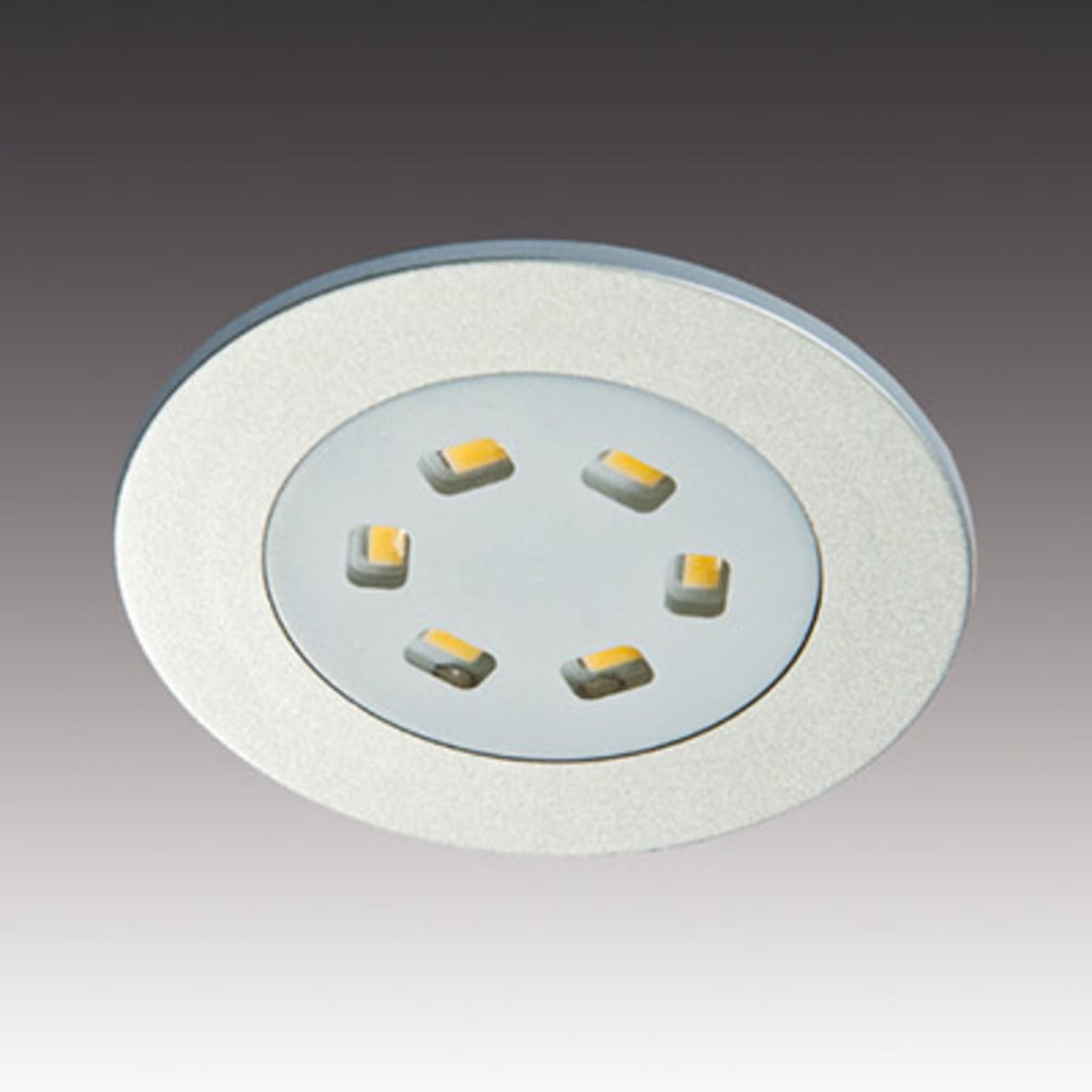 LED innbyggingsspot R 55 flat rustfritt stål Ø6,8 cm forfra