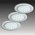 LED innbyggingsspot R 68 rustfritt stål-look 3-pk IP44 forfra