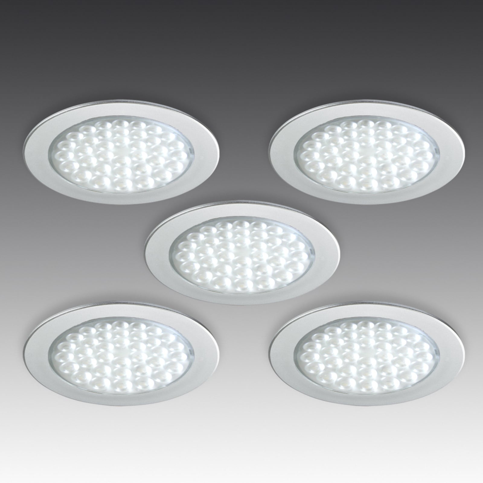 LED innbyggingsspot R 68 rustfritt stål-look forfra