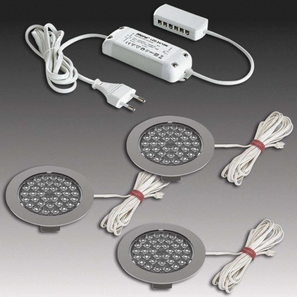 LED innbyggingsspot R 68 rustfritt stål-look montert i tak