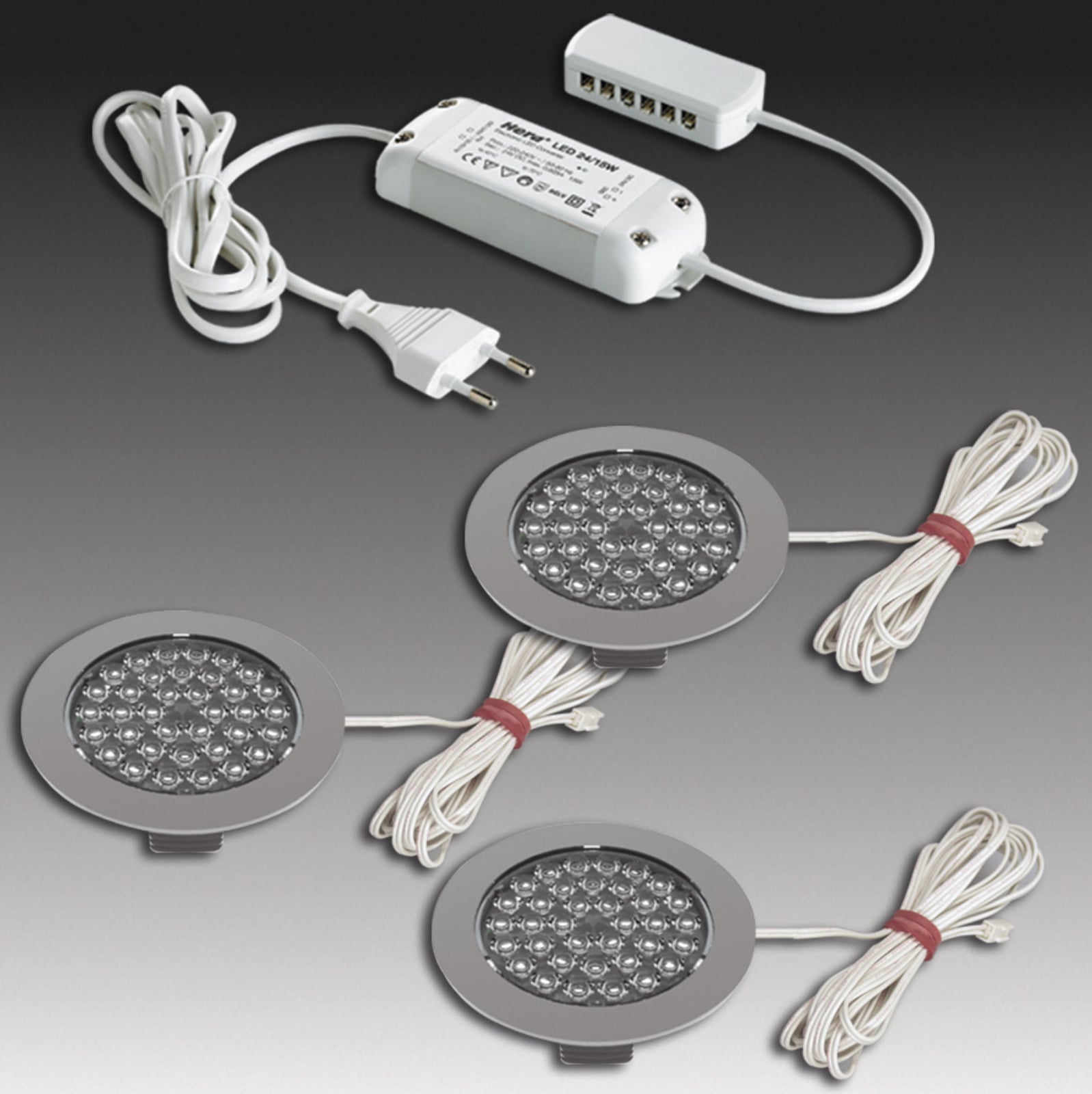 LED innbyggingsspot R 68 rustfritt stål-look montert i tak