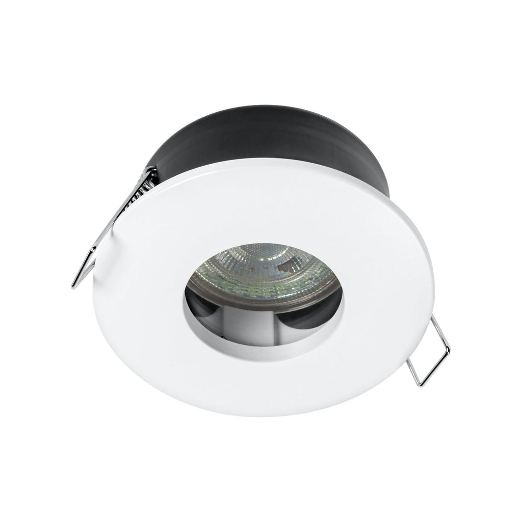LED innbyggingsspot RECESS hvit Ø9 cm IP65 GU10 4,3W forfra