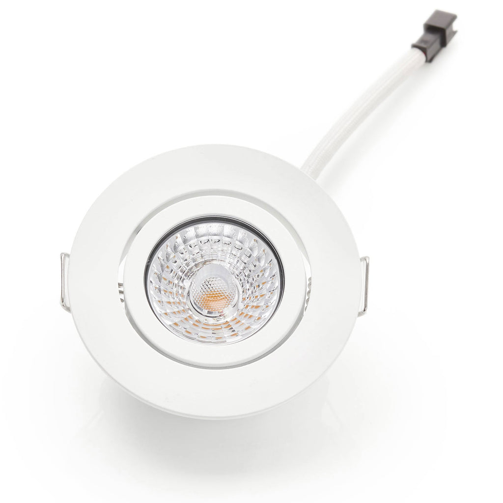 LED innbyggingsspot Rico dimbar hvit 6,5W svingbar IP44 detalj